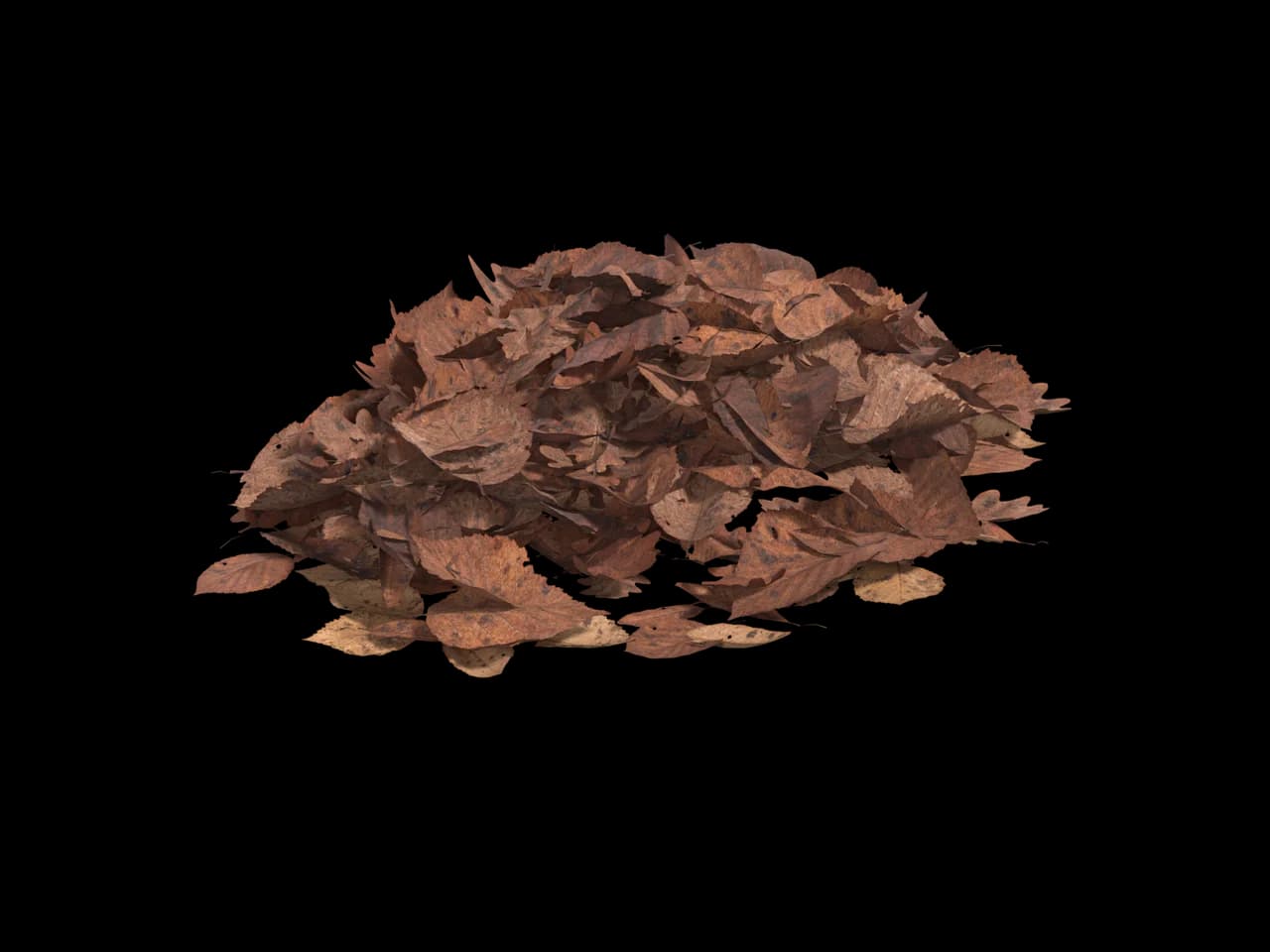 Brown Leaf Pile, realistic 3D model, GLB