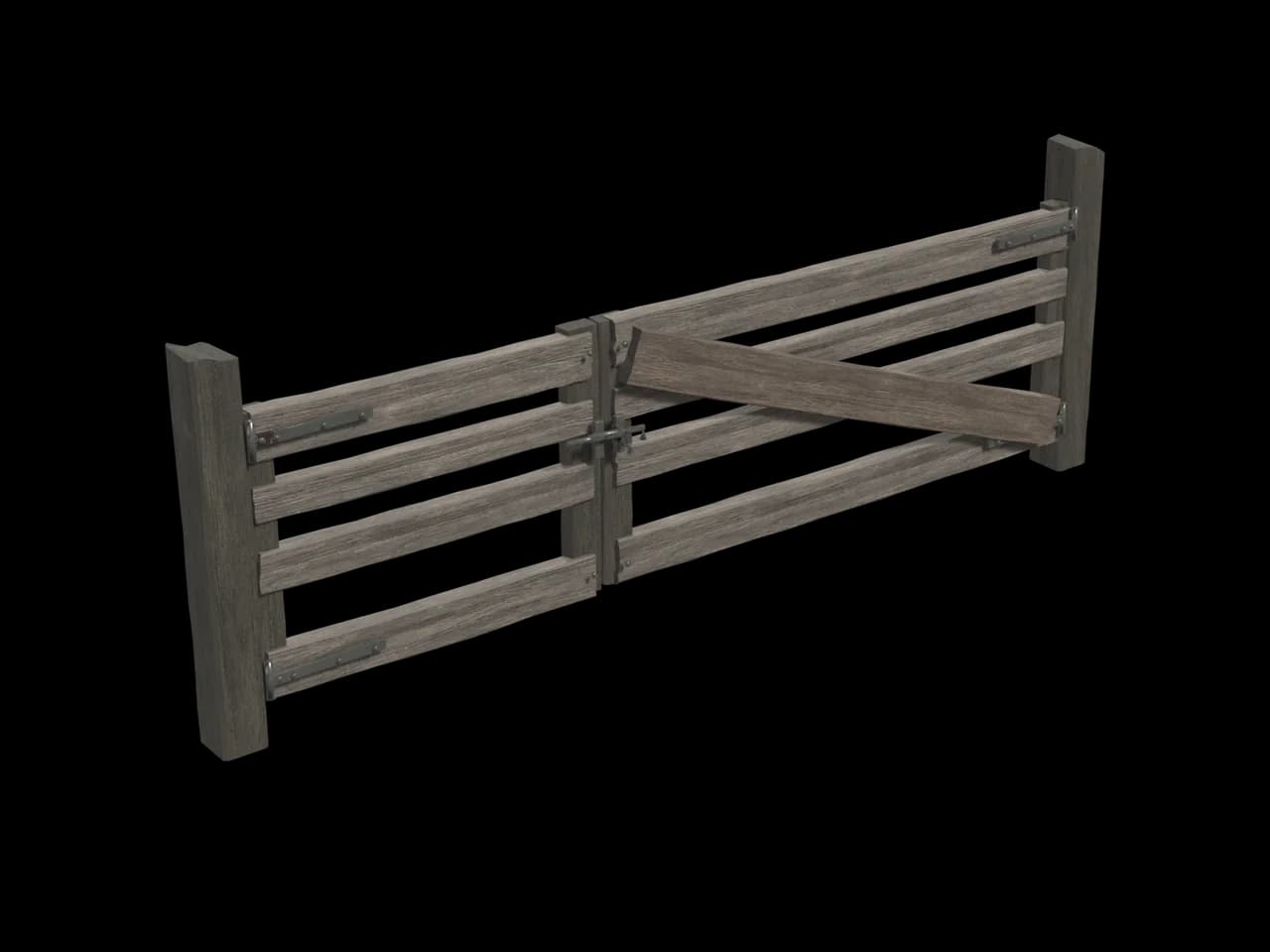 Double Farm Gate, realistic 3D model, GLB