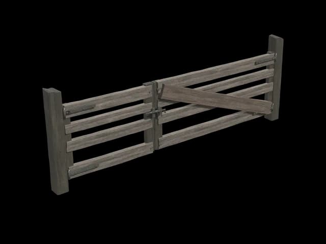 Double Farm Gate, realistic 3D model, GLB
