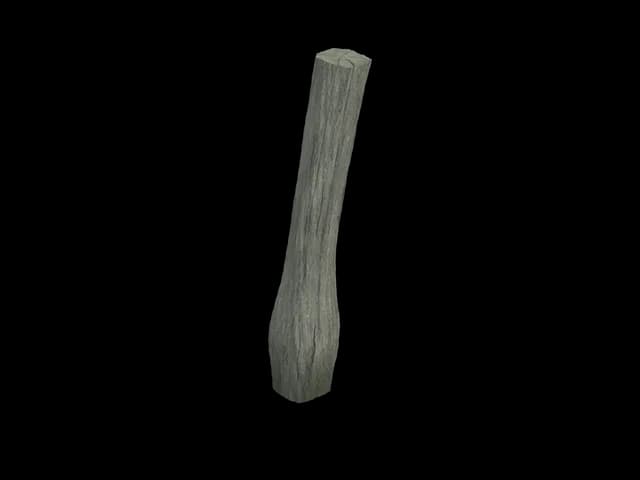 Leaning Wooden Post, realistic 3D model, GLB