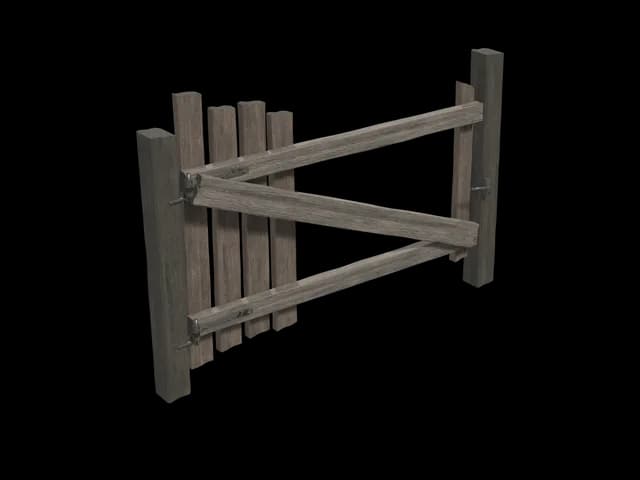 Single Farm Gate, realistic 3D model, GLB