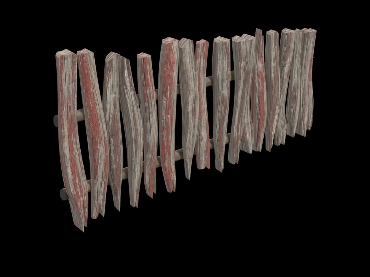 Split Rail Fence, realistic 3D model, GLB