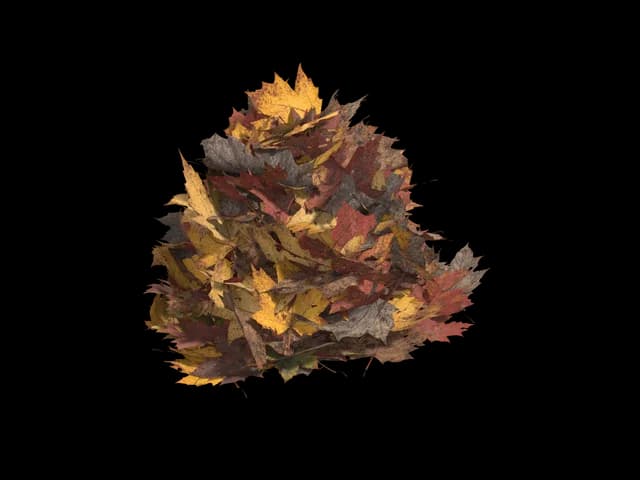 Tall Leaf Pile, realistic 3D model, GLB