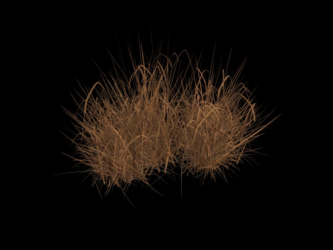 Copper Grass Clump, realistic 3D model, GLB